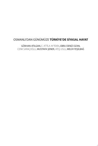 Osmanlı'dan Günümüze Türkiye'de Siyasal Hayat