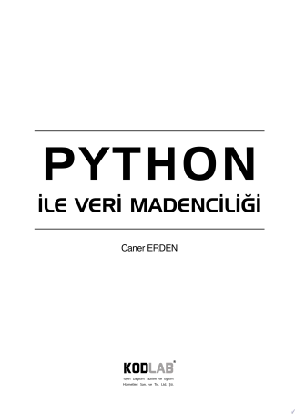 PYTHON İLE VERİ MADENCİLİĞİ