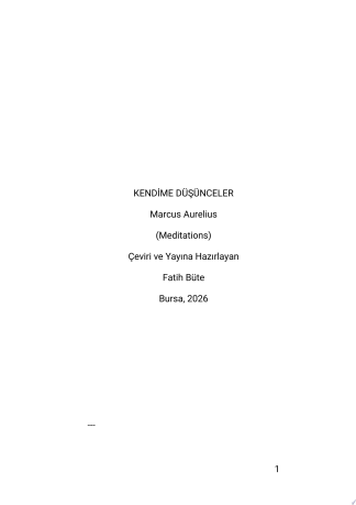 Kendime Düsünceler