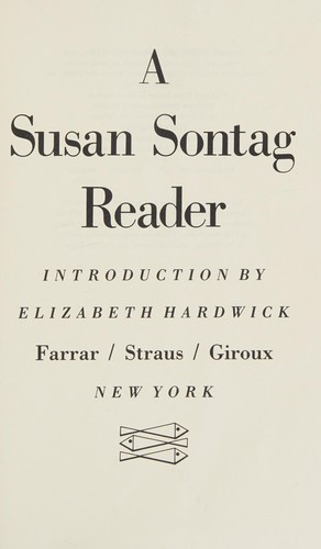 A Susan Sontag Reader
